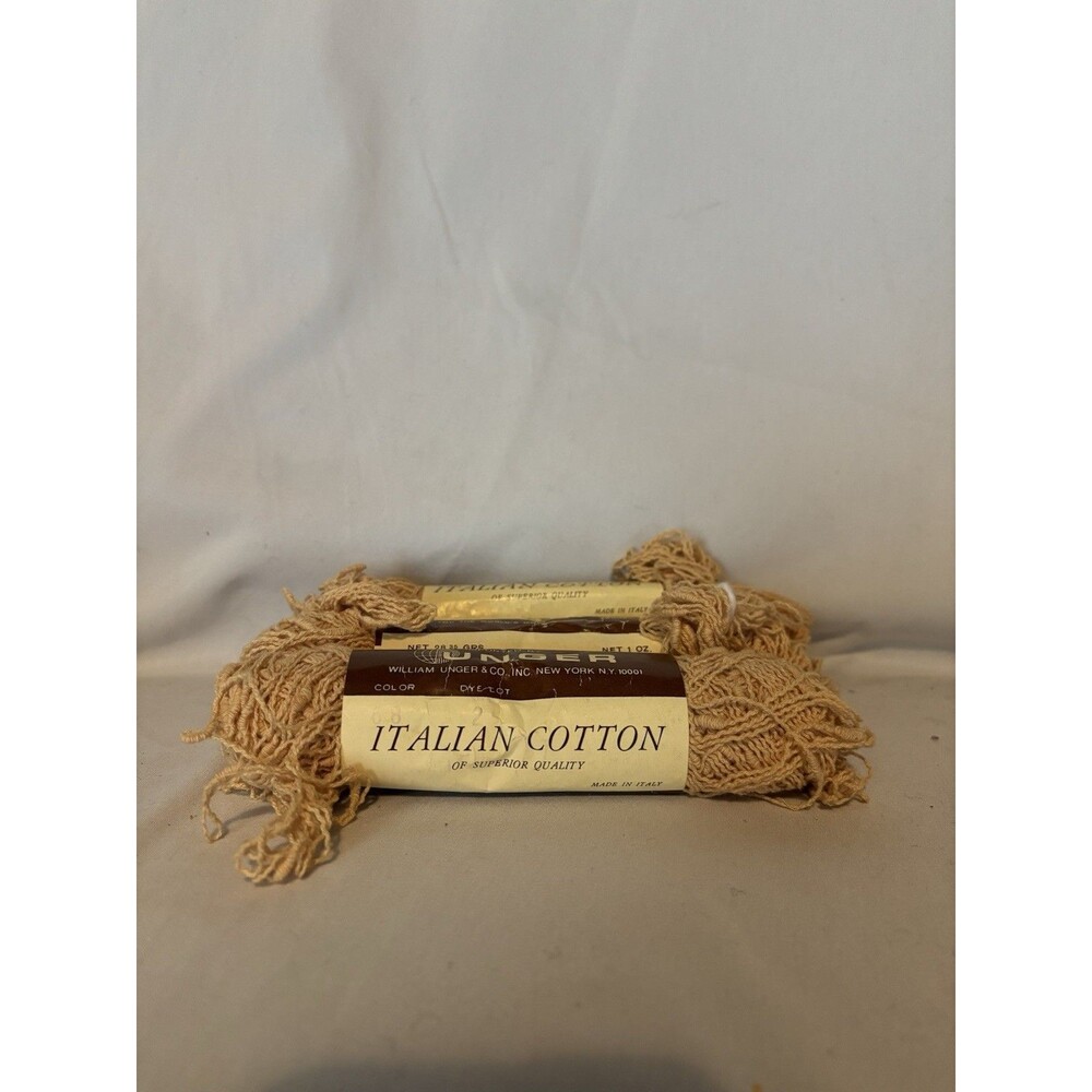 Lot of 3 Unger Italian Cotton Beige Yarn Color 68